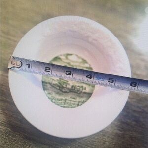 White Ceramic Bowl with Green Interior